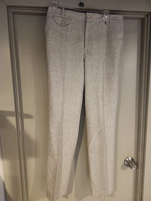 Lauren Ralph Lauren Womens Pants houndstooth flat front straight Leg Wool 10 - Image 1 of 4