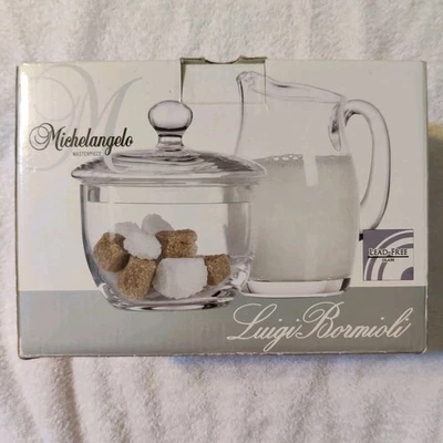 Michelangelo Masterpiece Luigi Bormioli Sugar & Creamer Set Manufacturer Defect - Image 1 of 4