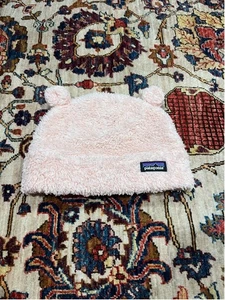 Patagonia Kids Furry Friends Fleece Beanie Pink Bear Ears Hat Size 5T - Picture 1 of 3
