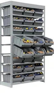 KING'S RACKGray 8-stufiges bottless Bin Storage System Garage Storage Rack (24... - Bild 1 von 4