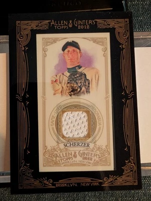 2012 Topps Allen & Ginter's Framed Mini Relics Max Scherzer #AGR-MSC - Image 1 of 2