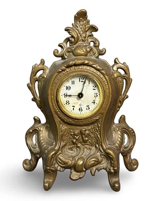1905 Antique FRENCH VICTORIAN Style GILBERT CLOCK Co ANGEL BOUDOIR Parlor CLOCK - Image 1 of 4