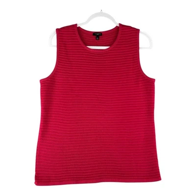 Talbots Petites Sleeveless Sweater Pink Ribbed Knit Womens Size Large Casual - Image 1 of 4