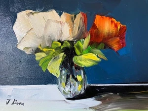 JOSE LIMA OIL PAINTING IMPRESSIONIST  ART COLLECTIBLE 9x12 - Picture 1 of 3