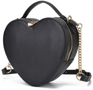 Herzform Umhängetasche Crossbody Handtasche für Damen Reißverschluss Schultertasche (schwarz-... - Bild 1 von 6