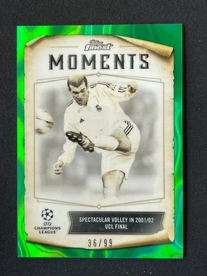 Zinedine Zidane 2022-23 Topps Finest Moments Green Lava Refractor 36/99 #FM-4 - Image 1 of 2
