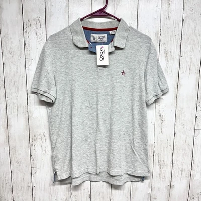 Penguin by Munsingwear Shirt Men Sz Small Gray Collared Button Short Sleeve Polo - Image 1 of 4