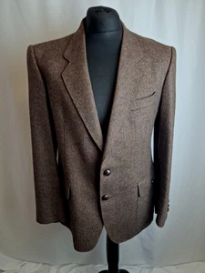 Jaeger Tweed Wool Blazer Suit Jacket Smart Casual Dress Brown Medium A3345 - Picture 1 of 6
