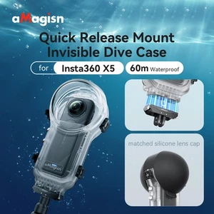 aMagisn 60m/197ft Tauchkoffer für Insta360 X5, beschlagfreies Unterwassergehäuse unsichtbar - Bild 1 von 16