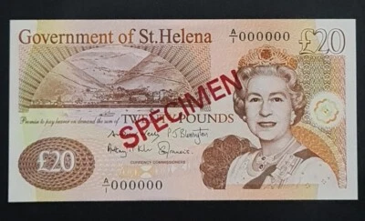 2004 SAINT HELENA 20 Pounds"SPECIMEN"@British Administration@GEM UNC@【P-13s】 - Image 1 of 4