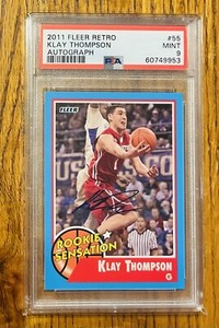 2011 Fleer Retro Klay Thompson Auto Rookie RC PSA 9 Mint Golden State Warriors