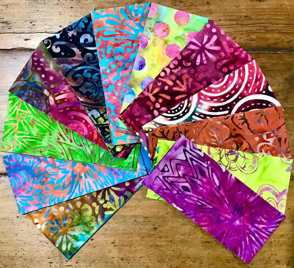 Batik Bright prints jelly Roll Quilting Fabric 12 strips(2.5 x 44 inch) #61 - image 1 of 1