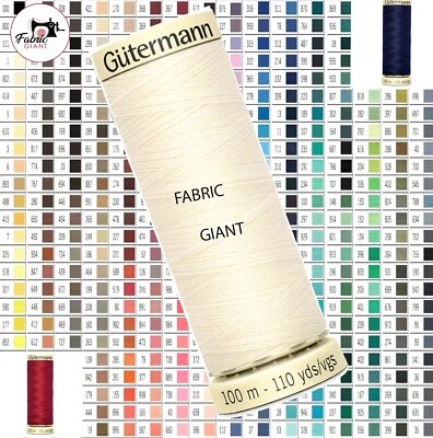 Gutermann Sew All Sewing Thread 100m 100% Polyester-UK Stockist Lots of Colours - Image 1 of 2