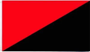 Bandera Anarquista 3x5FT Rojo Sólido y Negro Anarquía Dormitorio Hombre Cueva Protesta - Imagen 1 de 1
