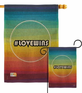 LoveWins Burlap Bandiera da Giardino Supporto Orgoglio Regalo Decorativo Cortile Casa Striscione - Foto 1 di 19