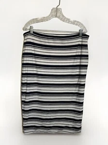 PURE Collection Cotton Stretch Pencil Skirt Blue And White Stripe Size 14/16 - Picture 1 of 5