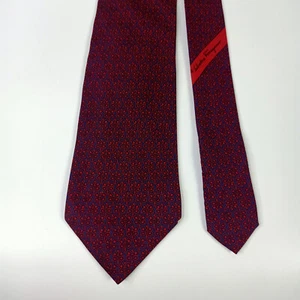 Salvatore Ferragamo Men's Silk Tie Floral Design Red Made in Italy - Picture 1 of 10