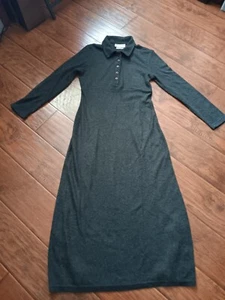 Byer Too Long Sleeve Maxi Sweater Dress Charcoal Gray Soft Vintage Minimalist XS - Picture 1 of 6