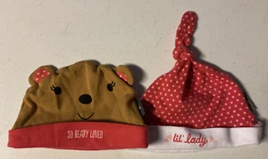 Newborn Baby Girls Infant Hallmark Soft Hat with Bow Cap Beanie Headband Bear!! - Picture 1 of 5
