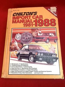 Hardcover Chilton's 1981-1988 Import Car Auto Repair Manual #7758 - Picture 1 of 6