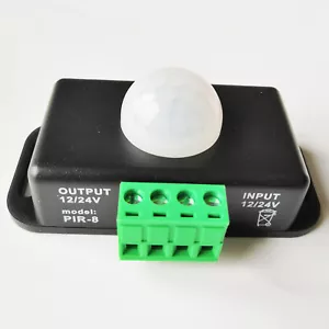 PIR-8 12/24VDC 8A 5-8M Infrared PIR Motion Sensor Switches for LED Light Lamps - Picture 1 of 3