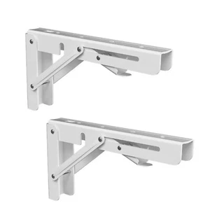 Folding Shelf Bracket 2 Pc Heavy Duty Foldable Shelf Bracket Metal Wall Mountain - Picture 1 of 11