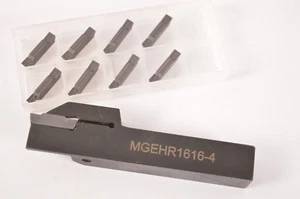 MGEHR1616-4 Lathe Turning Tool holder +10pc carbide inserts MGMN400-M 4mm insert - Picture 1 of 7