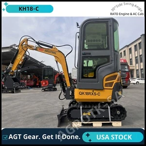 AGT Compact Mini Excavator with Air Conditioner and Enclosed Cab Side Swing - Picture 1 of 19