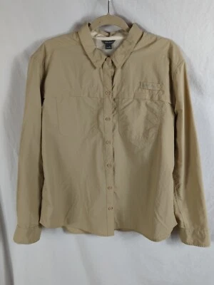 Camisa para mujer Eddie Bauer con botones talla XL beige manga lengüeta ventilada senderismo Foto 1 de 4
