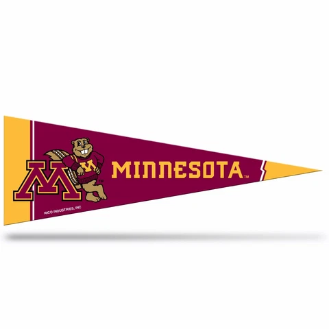 2 Minnesota Golden Gophers Middleman Pennants. Felt. 14-1/2" x 5".    #915 Cover