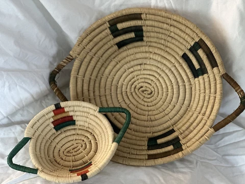 Coiled Hand Woven Basket Cover