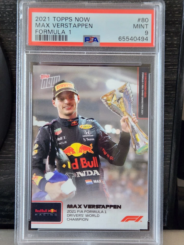 2021 Topps Now Formula 1 #80 Max Verstappen Champion Card PSA 9 - Image 1 of 1