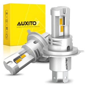 Pair AUXITO H4 9003 60000LM Kit LED Headlight Bulb High Low Beam Golden Yellow - Picture 1 of 14