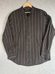 Marc Ecko Mens Shirt Size XL Grey /Brown Long Sleeve Button Down Cut &Sew Cotton - Picture 1 of 10