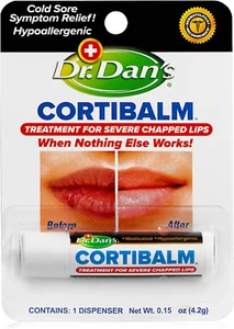 Dr. Dan's Cortibalm - 1er Pack - für trockene rissige Lippen - heilender Lippenbalsam für schwere - Bild 1 von 12