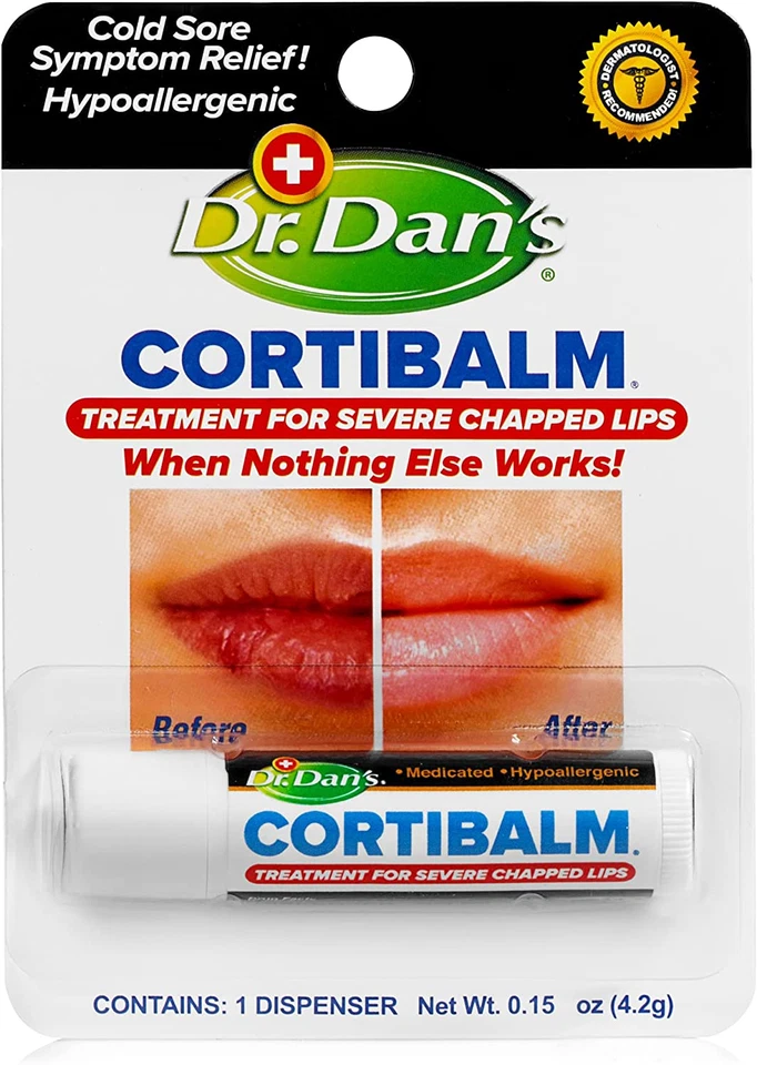 Dr. Dan'S Cortibalm - 1 pacote - para lábios rachados secos - Bálsamo labial curativo para Sever - Imagem 1 de 4