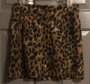 STATEMENTS Women's Corduroy Leopard Print Skirt Size - Picture 1 of 7