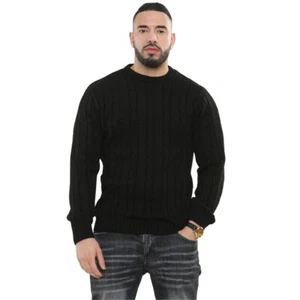Herren Grobstrick Pullover Pulli Zopfmuster Erwachsene Dick Wurm Winterpullover UK S-5XL - Bild 1 von 24
