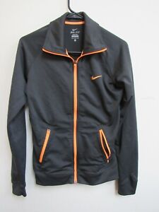 Nike Dri-Fit Full Zip Sweatshirt Black Orange Size Medium