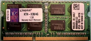 Kingston KTH-X3B/4G 4GB PC3-10600 DDR3-1333MHz SODIMM Memory RAM - Picture 1 of 1