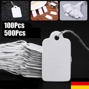100/500x Preisschilder Hängeetiketten Fadenetiketten Schmuck 3 Größe-DE - Picture 1 of 22