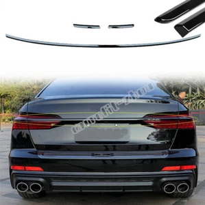 For 2019-2022 Audi A6 S6 C8 Rear Trunk Tail Lamp Molding Trim Strip Gloss Black - Bild 1 von 7