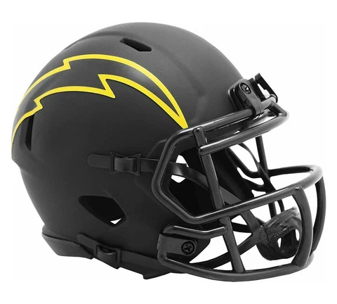 Los Angeles Chargers Unsigned Eclipse Black Riddell Mini Helmet Cover