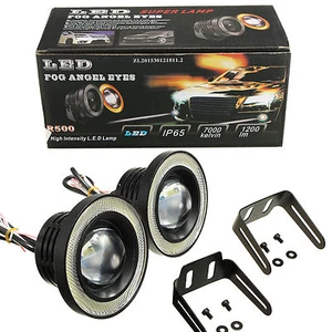 2pcs 3.5" LED Fog Light Projector Car Lamp Super White Angel Eyes Halo Ring DRL - Picture 1 of 10