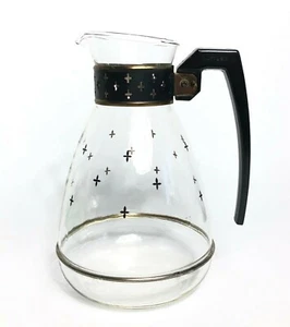 Jarra cafetera vintage Corning Silex diseño estrella negra y cobre 6 tazas - Imagen 1 de 8