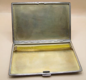Birmingham 1941 LARGE Sterling Silver Gilt Lined Cigarette Case Perfect For Card - Picture 1 of 7