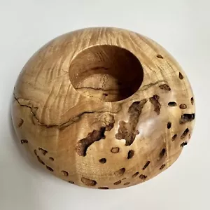 Jarrón David Walsh con soporte votivo de madera torneado a mano Ikebana hecho en Noruega arte burl de colección - Imagen 1 de 24