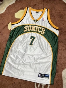 Authentic Vintage Reebok Seattle Supersonics Rashard Lewis weiß Trikot 52 XXL NBA - Bild 1 von 13
