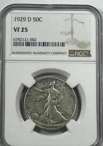 1929-D Walking Liberty Half Dollar : NGC VF25 - Picture 1 of 4