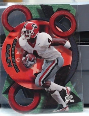 1999 PRESS PASS CHAMP BAILEY ROOKIE DIE CUT #XO 3 GEORGIA MSK - Image 1 of 2